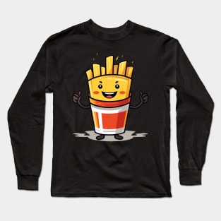 kawaii french fries T-Shirt cute potatofood funny Long Sleeve T-Shirt